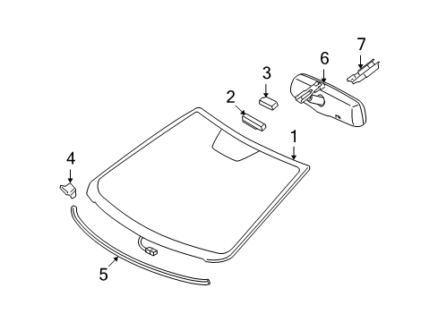 2014 Toyota Venza Windshield Glass Diagram