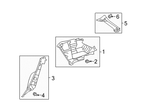 2012 Toyota Matrix Interior Trim - Quarter Panels Diagram