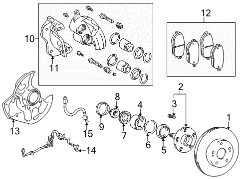 Cap, Rear Hub Grease, Passenger Side, Front Diagram for 43514-50010