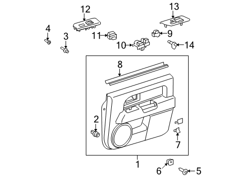 2013 Toyota FJ Cruiser Front Door Diagram