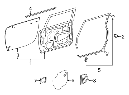 2013 Toyota FJ Cruiser Front Door Diagram