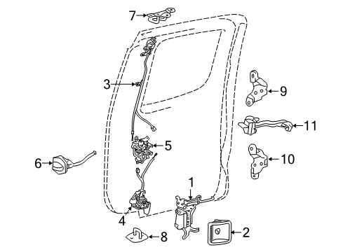 2022 Toyota Tacoma Lock & Hardware Diagram