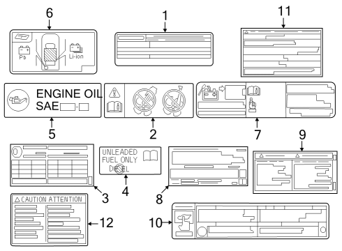 Label, Engine Oil Information Diagram for 15369-25010