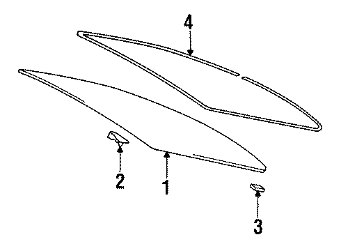 1998 Toyota Celica Back Glass, Reveal Moldings Diagram