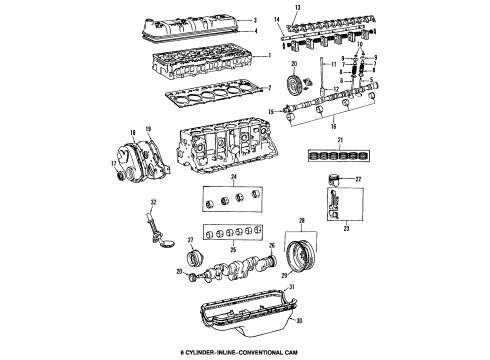 1986 Toyota Land Cruiser Engine & Trans Mounting Diagram