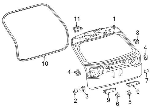 Retainer, Back Door Diagram for 61617-47010