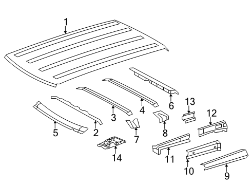 2013 Toyota FJ Cruiser Roof & Components Diagram