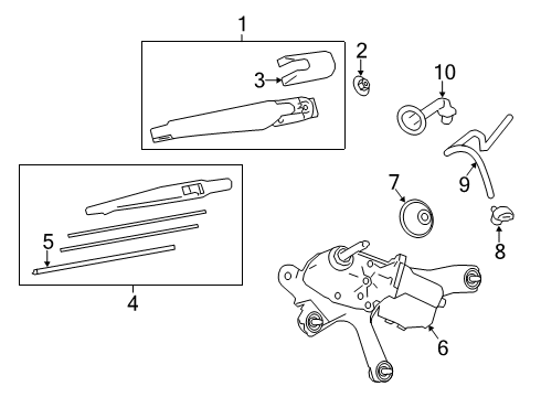 2023 Toyota RAV4 Prime Wiper & Washer Components Diagram