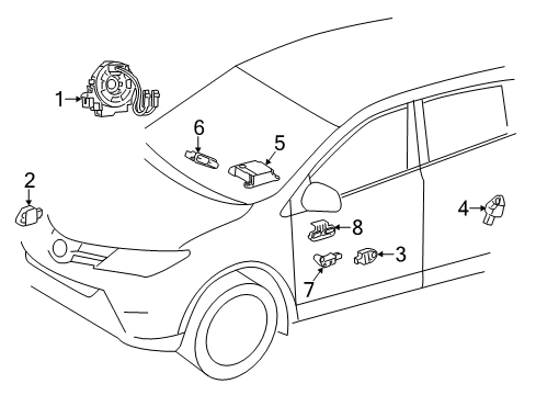 2015 Toyota RAV4 Air Bag Components Diagram