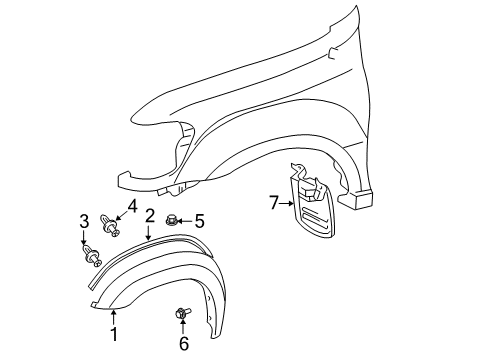 2005 Toyota Sequoia Exterior Trim - Fender Diagram