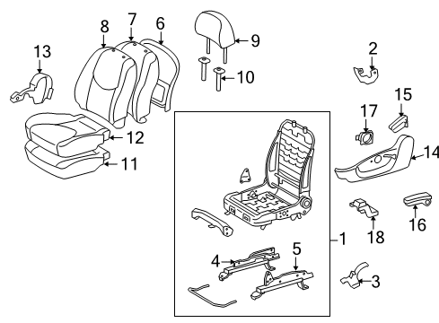2006 Toyota RAV4 Front Seat Components Diagram