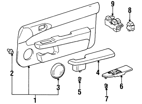 1996 Toyota Paseo Door & Components Diagram