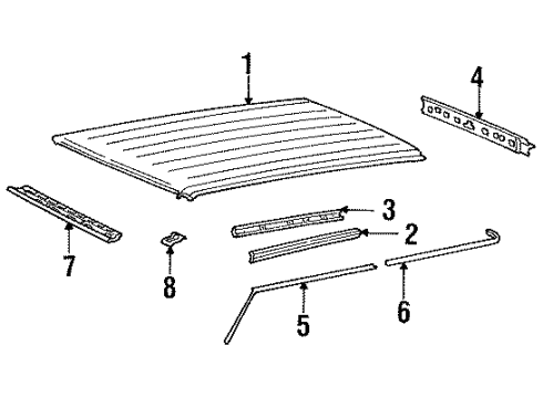1986 Toyota Land Cruiser Roof & Components Diagram