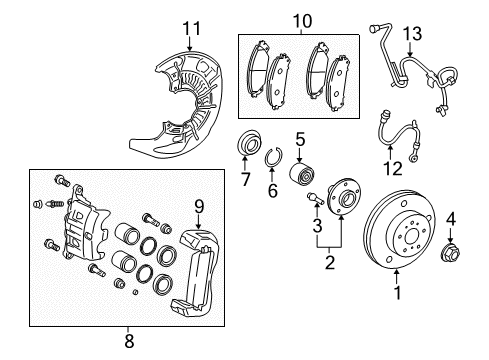 2017 Toyota Highlander Brake Components Diagram