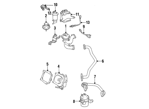 1998 Toyota Avalon Oxygen Sensor, Rear Diagram for 89465-07010