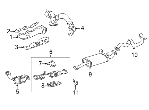 2002 Toyota 4Runner Exhaust Components Diagram