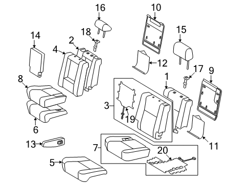2020 Toyota Sequoia Second Row Seats Diagram 4 - Thumbnail