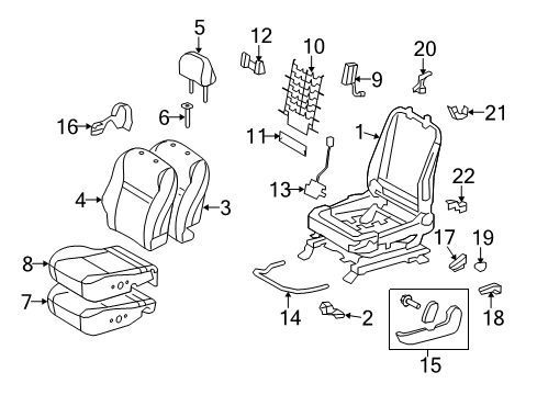 2012 Toyota Matrix Driver Seat Components Diagram