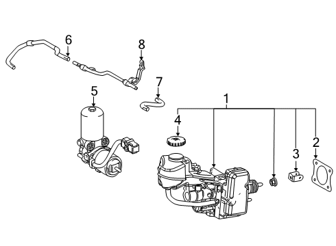 Hose, Brake Actuator Diagram for 44572-47050