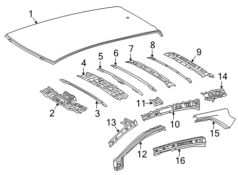 2022 Toyota Corolla Roof & Components Diagram