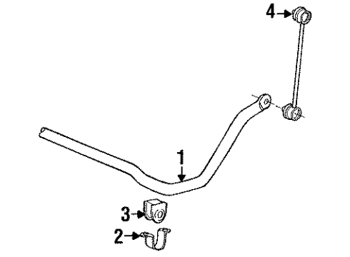 1994 Toyota MR2 Stabilizer Bar & Components - Front Diagram