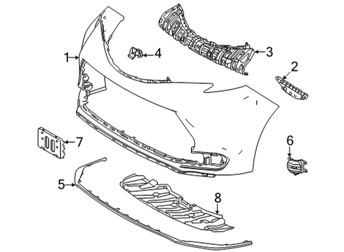 2022 Toyota Sienna Bumper & Components - Front Diagram