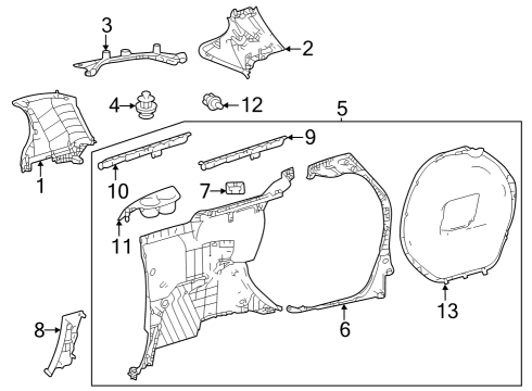 2022 Toyota Sienna Interior Trim - Side Panel Diagram 1 - Thumbnail