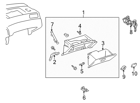 1997 Toyota Camry Glove Box Diagram