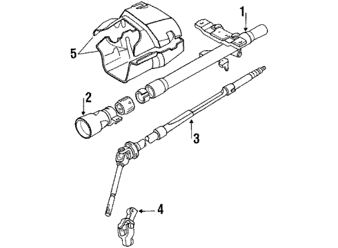 1987 Toyota Tercel Steering Column, Steering Wheel & Trim, Steering Gear & Linkage Diagram