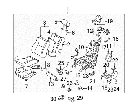 2004 Toyota Solara Front Seat Components Diagram
