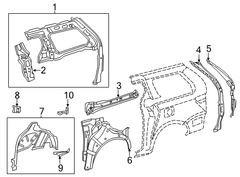 2020 Toyota Sienna Inner Structure - Side Panel Diagram