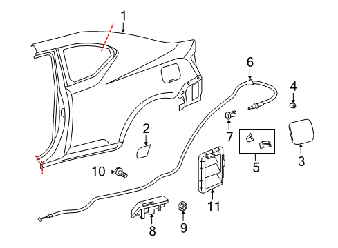 2013 Scion tC Fuel Door Diagram