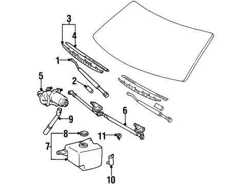 1994 Toyota T100 Wiper & Washer Components Diagram