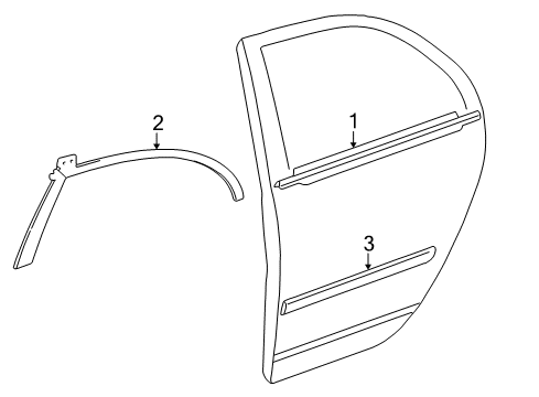 2007 Toyota Corolla Exterior Trim - Rear Door Diagram