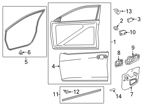 2016 Toyota Camry Front Door Diagram