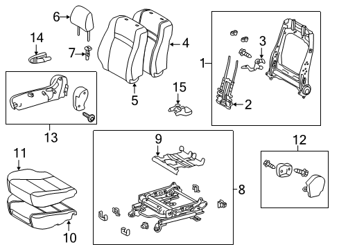 2013 Toyota Camry Passenger Seat Components Diagram