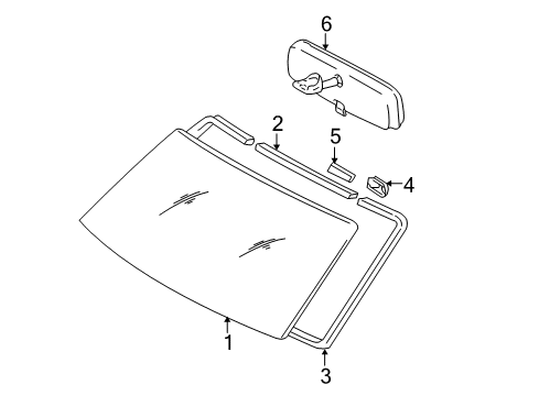 2005 Toyota Sequoia Windshield Glass Diagram