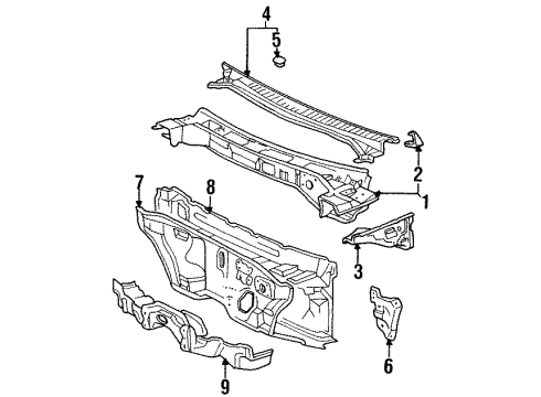 1993 Toyota Corolla Cowl Diagram
