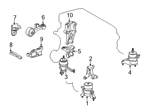2015 Toyota Camry Engine & Trans Mounting Diagram 1 - Thumbnail