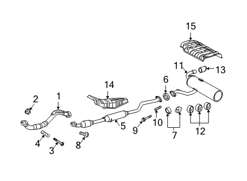 2009 Scion tC Exhaust Components Diagram
