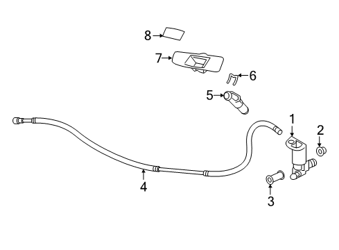 Hose, Headlamp Cleaner Diagram for 90075-15071