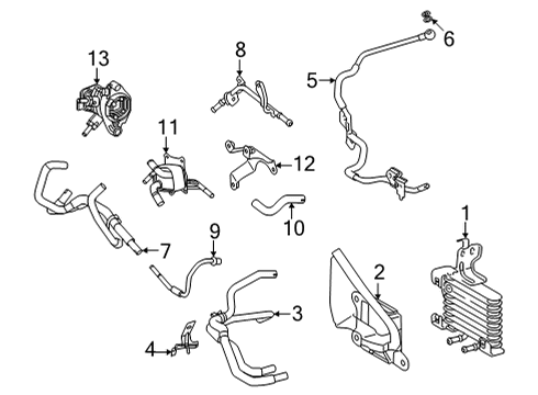 Bracket, Transmission Oil Cooler Diagram for 32913-42050