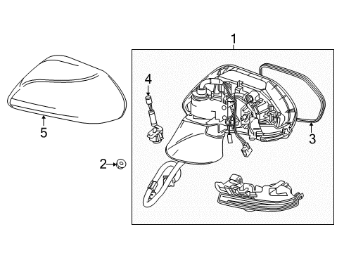 2022 Toyota Camry Outside Mirrors Diagram