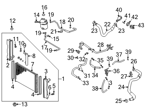 2004 Toyota Celica Radiator & Components Diagram