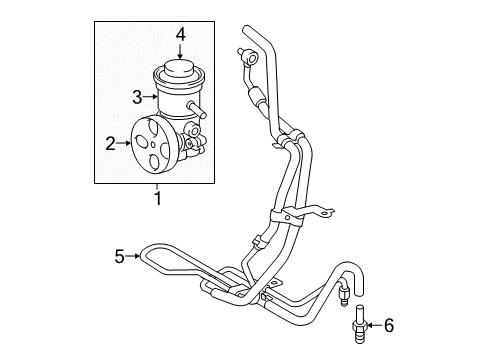 2022 Toyota Tacoma P/S Pump & Hoses, Steering Gear & Linkage Diagram