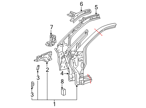 2004 Toyota Highlander Hinge Pillar Diagram