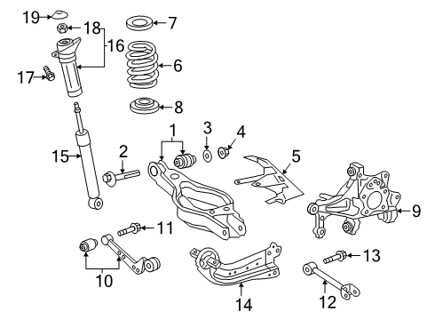 2023 Toyota RAV4 Prime Rear Suspension Diagram