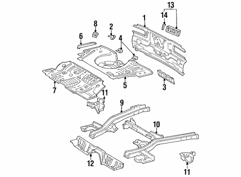 1988 Toyota Celica Outer Finish Panel, Center Diagram for 75082-20130