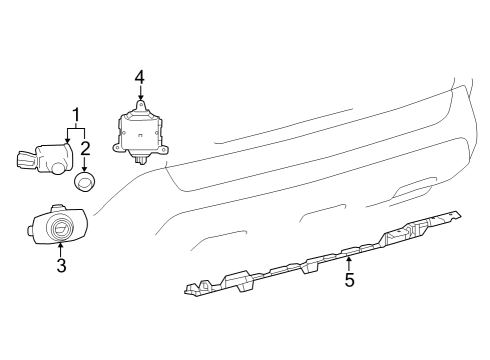 2023 Toyota bZ4X Electrical Components - Rear Bumper Diagram