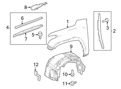 2024 Toyota Sequoia Fender & Components Diagram